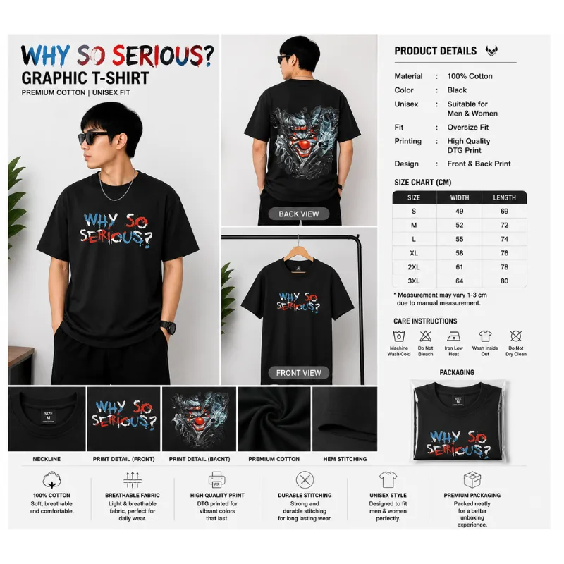Why So Serious Graphic T-Shirt thumbnail 3
