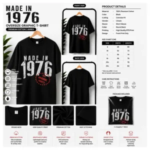 MADE IN 1976 OVERSIZE GRAPHIC T-SHIRT