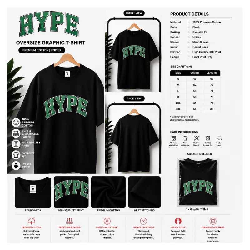 HYPE Oversize Graphic T-Shirt thumbnail 2
