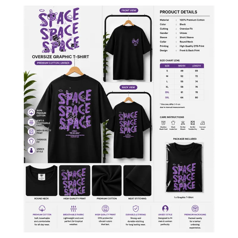 SPACE Oversize Graphic T-Shirt thumbnail 2