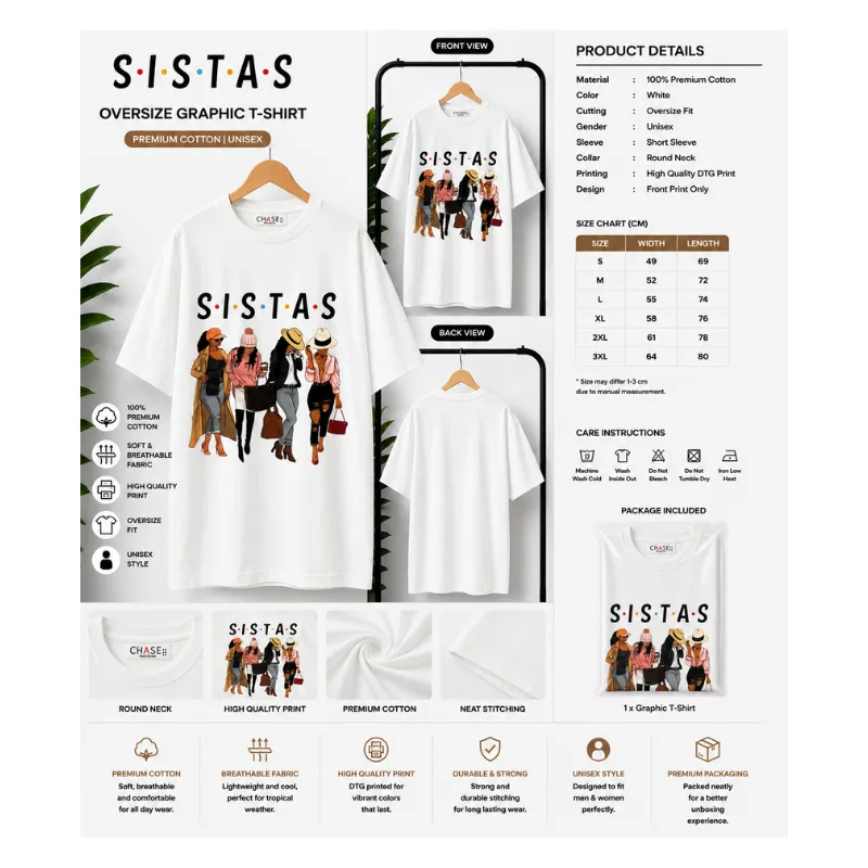 SISTAS Oversize Graphic T-Shirt thumbnail 2