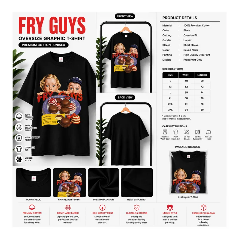 FRY GUYS Oversize Graphic T-Shirt thumbnail 2