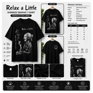 RELAX A LITTLE OVERSIZE GRAPHIC T-SHIRT