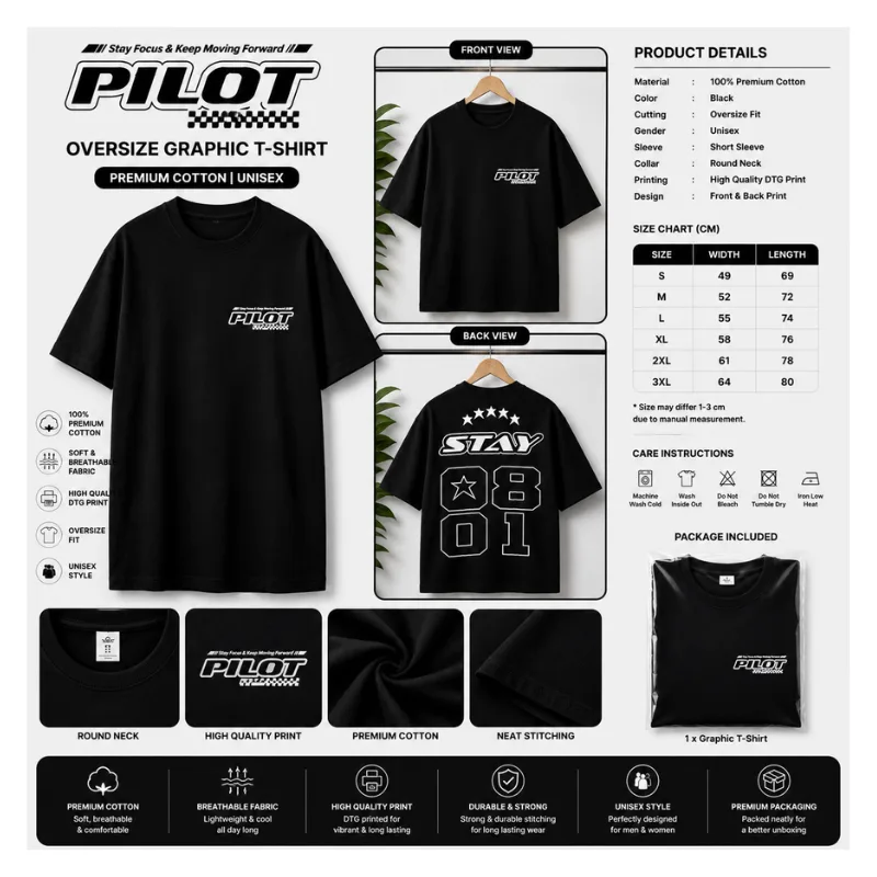 PILOT OVERSIZE GRAPHIC T-SHIRT thumbnail 2