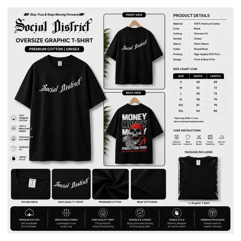 SOCIAL DISTRICT OVERSIZE GRAPHIC T-SHIRT thumbnail 2