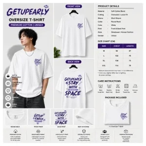 Get Up Early Stay With Space Oversize T-Shirt