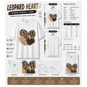 Leopard Heart Oversize Graphic T-Shirt