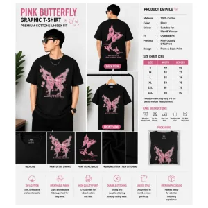 Pink Butterfly Graphic T-Shirt