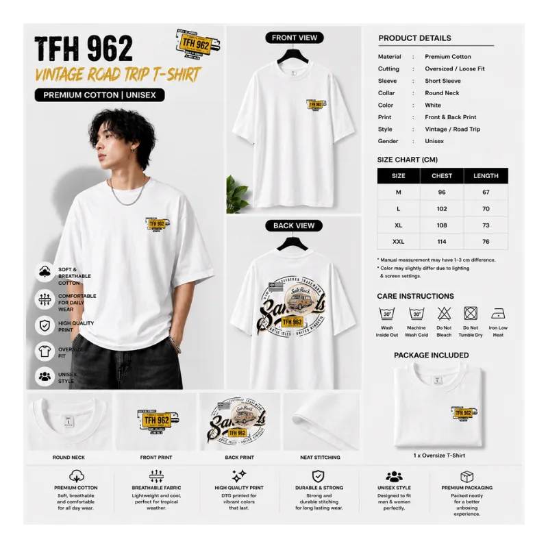 TFH 962 Vintage Road Trip Oversize T-Shirt thumbnail 2