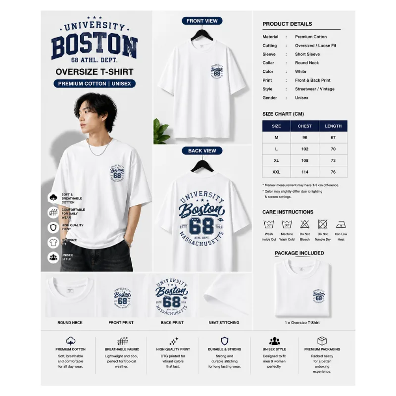 Boston 68 University Oversize T-Shirt thumbnail 2