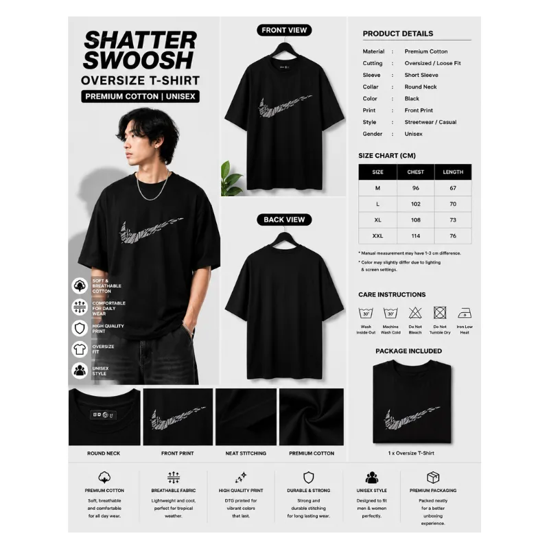 Shatter Swoosh Oversize T-Shirt thumbnail 2