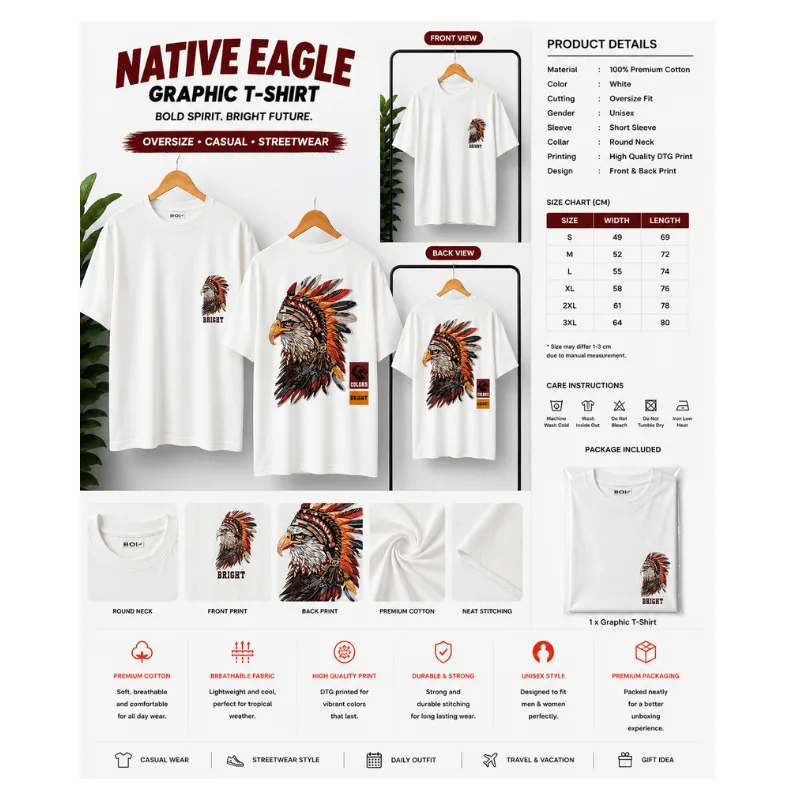 Eagle Graphic Oversize T-Shirt thumbnail 2