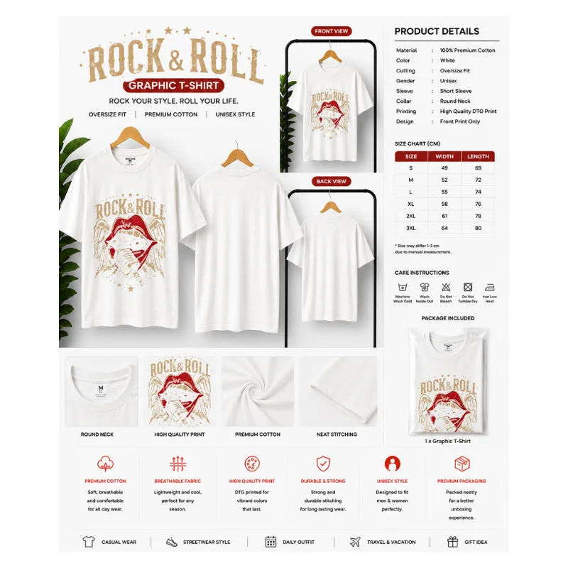 Rock & Roll Graphic T-Shirt thumbnail 2