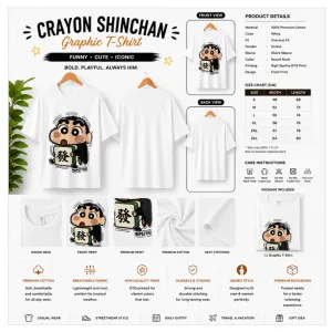 Crayon Shinchan Lucky Mahjong Graphic T-Shirt