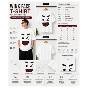 Wink Face Oversize T-Shirt