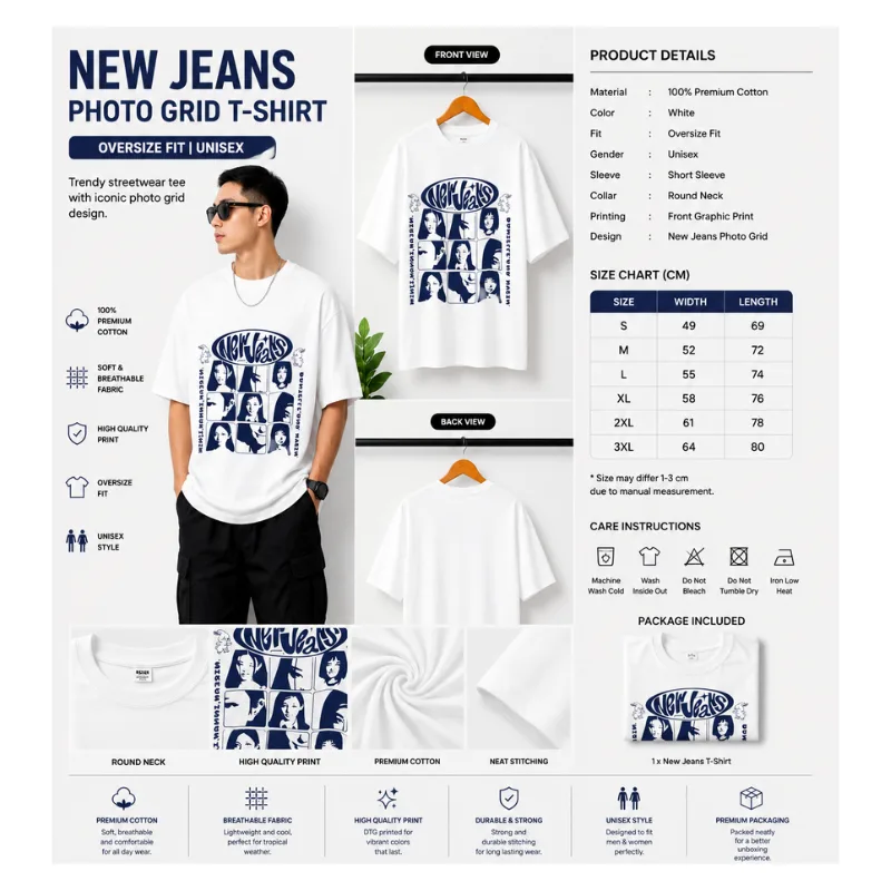 NewJeans Photo Grid Oversize T-Shirt thumbnail 2