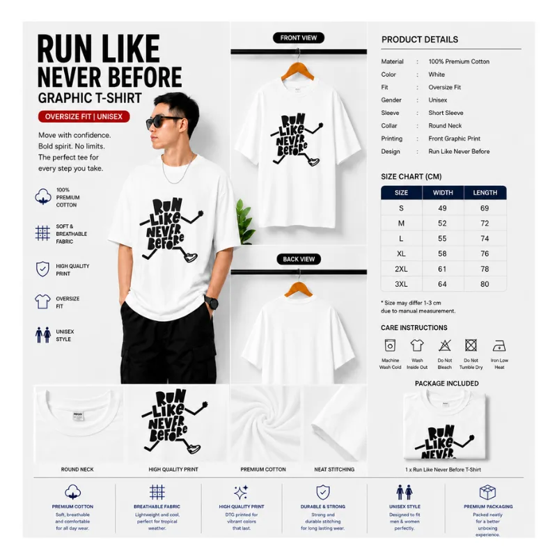 RUN LIKE NEVER BEFORE Graphic T-Shirt thumbnail 2