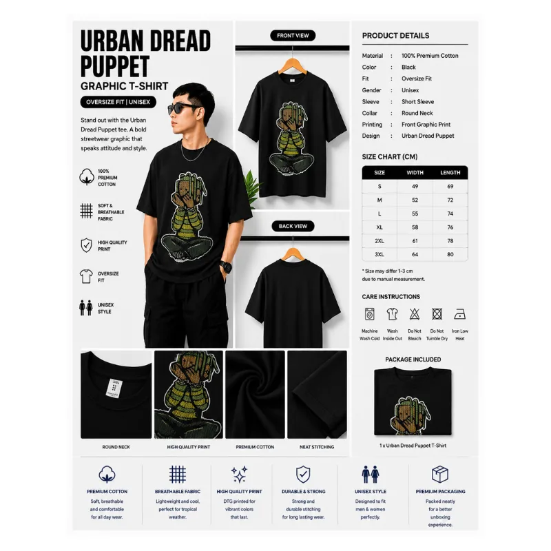 Urban Dread Puppet Graphic T-Shirt thumbnail 2