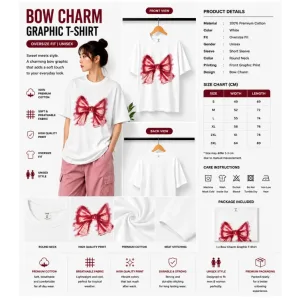 Ribbon Bow Charm Graphic T-Shirt