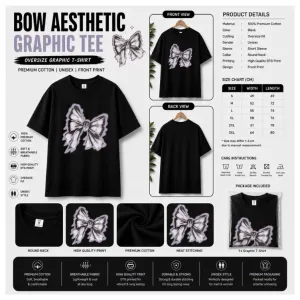 Ribbon Bow Charm Graphic T-Shirt