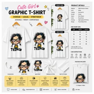 THINGW Cute Girl Thingw Graphic T-Shirt