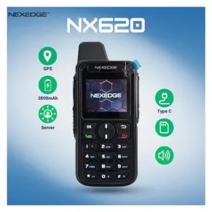 Nexedge NX620 SOLID 4G Keypad LTE Network Walkie Talkie Potong Angin GPS 3600mAh Type C Percuma Server & Data untuk Tahun Pertama Audio Voice s2 plus radio set Bateri