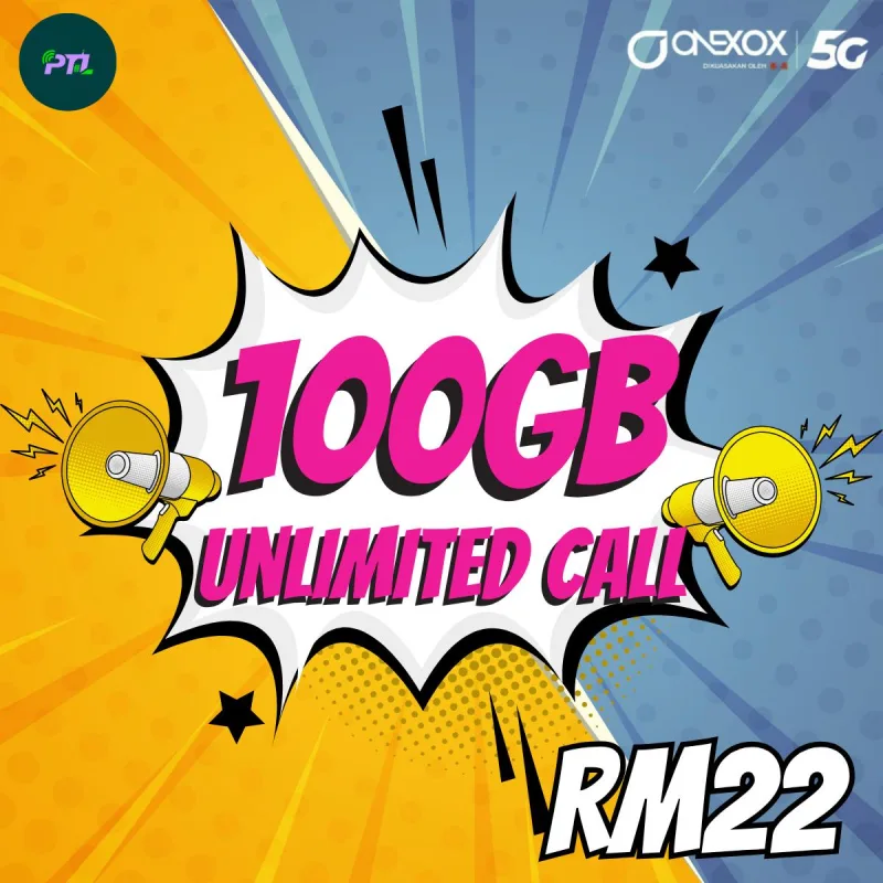 XOX SIMCARD PREPAID XOX DATA 100GB Unlimited Call RM22 untuk Telefon Selular 5G Phone