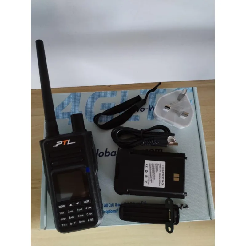 PTL PTL3388 SERVER+UHF 2WATT 4G LTE Talkie FREE SIM 1 TAHUN Jaringan Single Card Handheld Radio Amplifier Audio Wireless Hitam Walkie dengan 4000mAh Bateri dan Bluetooth 5.1.1