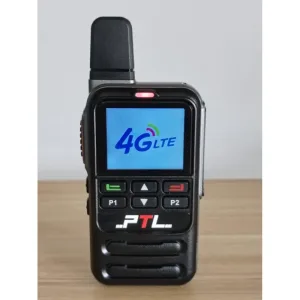 PTL 393 SLIM LASAK Zello 4G Lte Jaringan Single Card Handheld Radio Amplifier Audio Wireless Hitam set dengan Skrin LED 1.77 inci Android 5.1 Qualcomm Prosesor 4000mAh Bateri Type C Kabel