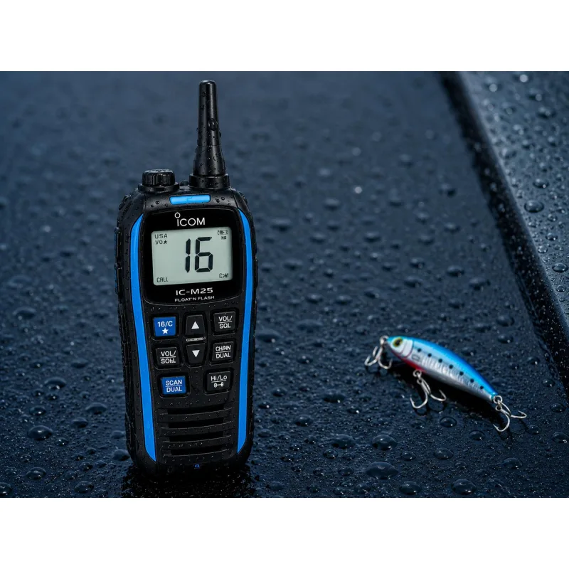ICOM IC, M25 EVO VHF Marine Radio Waterproof Marine Walkie Talkie Floating Marine Radio Marine Walkie Talkie VHF Marine Transceiver IC, M25 Audio thumbnail 3