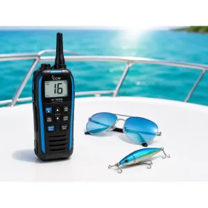 ICOM IC, M25 EVO VHF Marine Radio Waterproof Marine Walkie Talkie Floating Marine Radio Marine Walkie Talkie VHF Marine Transceiver IC, M25 Audio