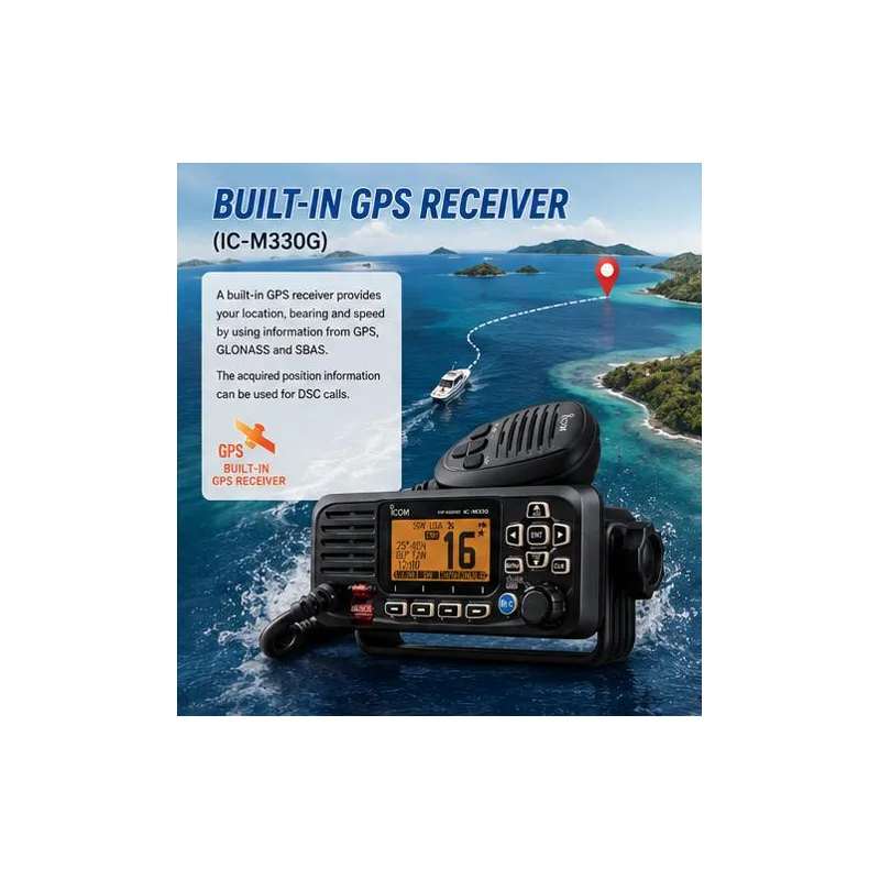 ICOM IC-M330GE Marine Radio GPS Built In VHF Boat Radio Waterproof IPX7 Made In Japan thumbnail 2