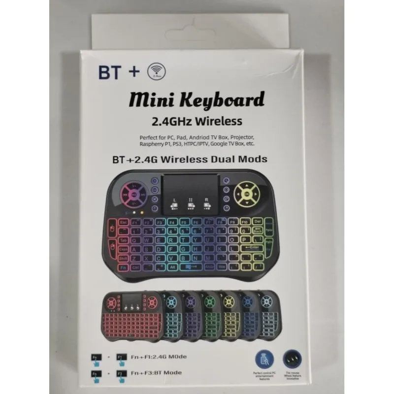 Mini Bluetooth Keyboard 2.4GHz Wireless untuk PC Pad Android TV Box Proyektor dan Google TV Box Koneksi Mudah Portabel Kompatibel thumbnail 2