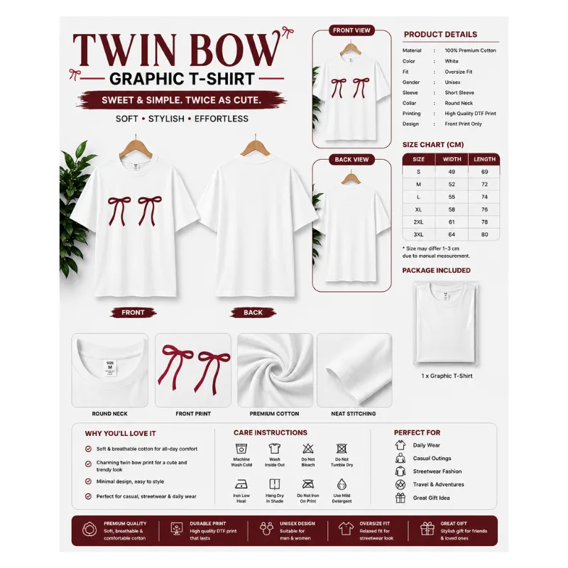 Twin Bow Graphic T-Shirt thumbnail 2