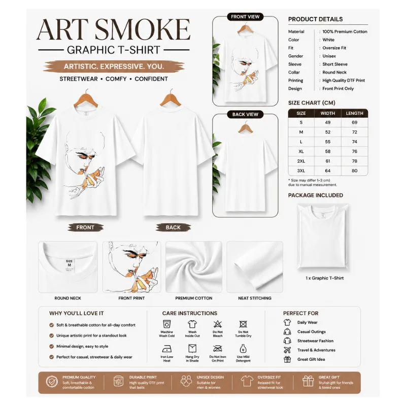 Art Smoke Graphic T-Shirt thumbnail 2