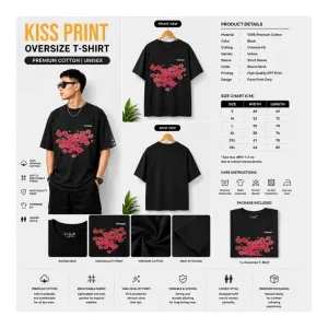 Kiss Print Oversize T-Shirt