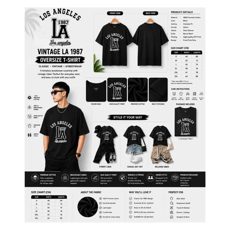 Vintage LA 1987 Oversize T-Shirt thumbnail 2