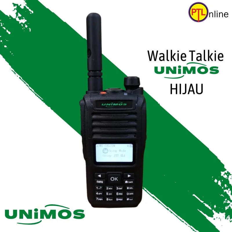 UNIMOS Walkie Talkie Baru Set Hijau Merah Kuning Putih Kualiti Tinggi untuk Aktiviti Outdoor thumbnail 3