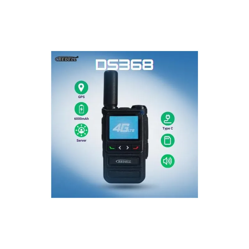 REDELL DS-368 4G LTE Jaringan Walkie Talkie Dengan GPS 6000mAh Bateri & Perkhidmatan Server Percuma Tahun Pertama Audio Voice Device Murah Radio Set