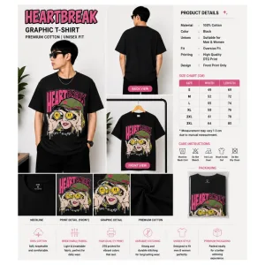 HEARTBREAK Graphic Oversize T-Shirt