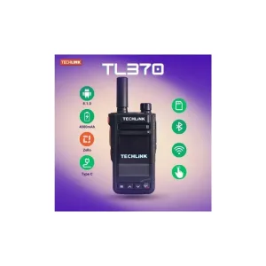 TECHLINK TL370 Walkie Talkie Audio Elektrik IP-55 4G LTE SIM Radio Set dengan GPS 4200mAh Bateri Tahan Air & Debu Sesuai untuk Petugas Keselamatan 8.1.0 Zello Bluetooth Wifi