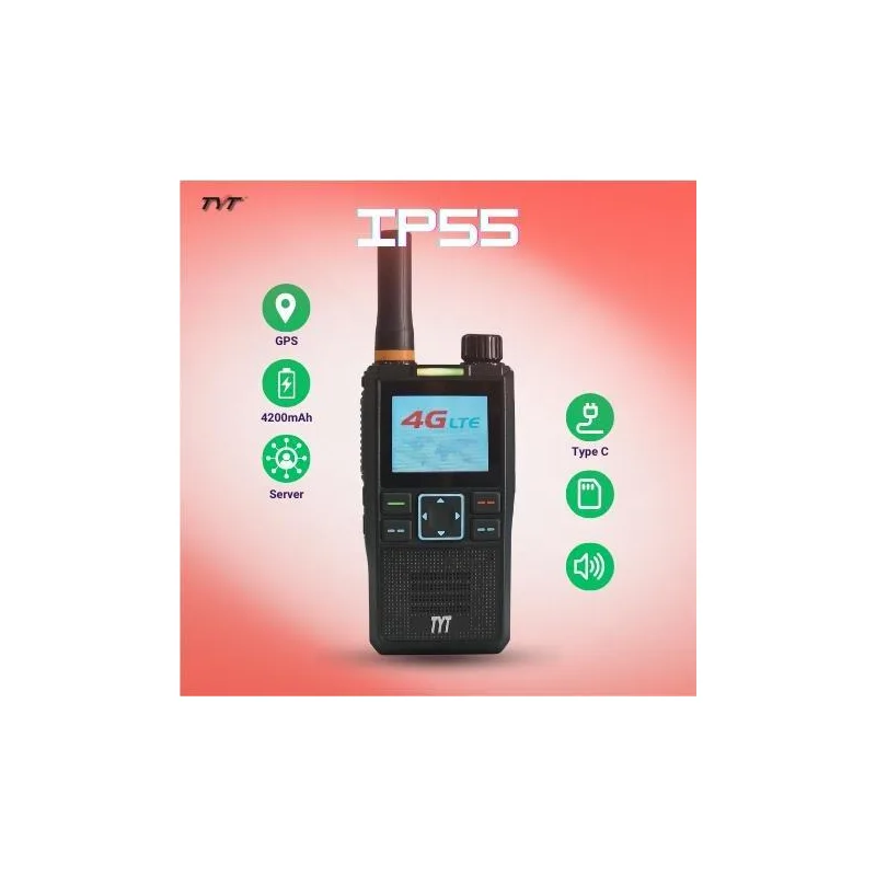 TYT Walkie Talkie Audio Elektrik IP-55 4G LTE SIM Radio Set dengan GPS 4200mAh Bateri Tahan Air & Debu Sesuai untuk Petugas Keselamatan