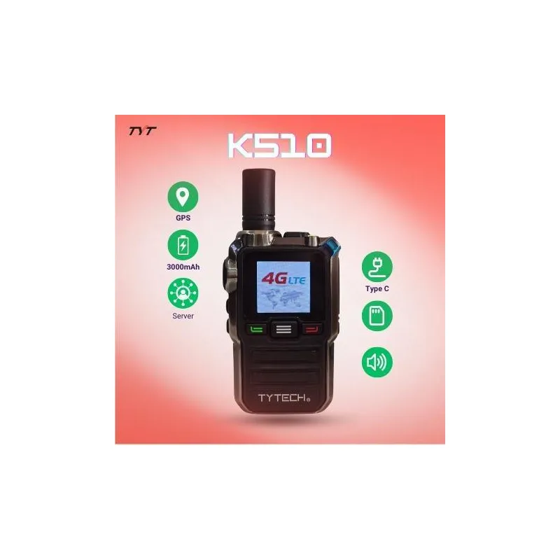 TYT K510 SOLID 4G LTE NETWORK WALKIE TALKIE 3000mAh Bateri GPS & Server Percuma Tahun Pertama Audio Voice S2 Plus Radio Set