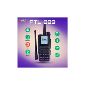 PTL PTL-889 Zello+UHF 2Watt 4G LTE Talkie Jaringan Single Card Handheld Radio Amplifier Audio Wireless Hitam Walkie dengan 5000mAh Bateri dan Bluetooth 5.1.1