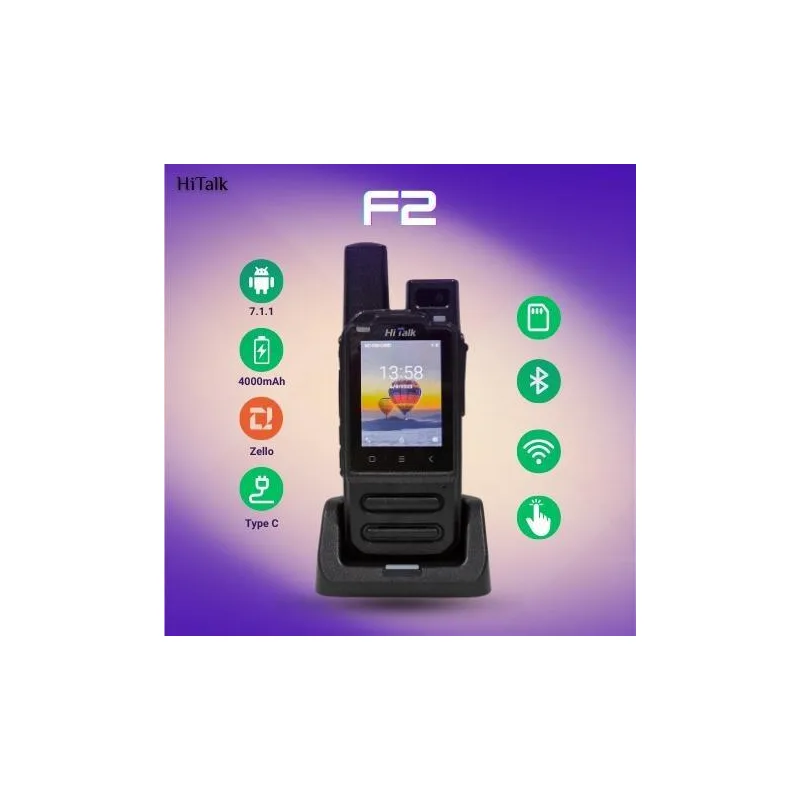 SenHaiX HiTalk F2(4) LTE Telefon Pintar 2.4" Skrin Sentuh 4000mAh Bateri 8MP & 13MP Kamera Android 7.1 1+8GB Memori Zello Type C Audio Walkie Talkie