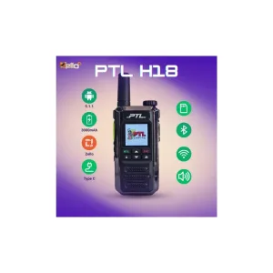 PTL H18 Slim Zello Bluetooth Wifi Audio Plastik Elektronik Amplifier Portabel Kad Sim Peranti Radio Set Walkie Talkie 5.1.1 3000mAh Type C Bateri Wireless