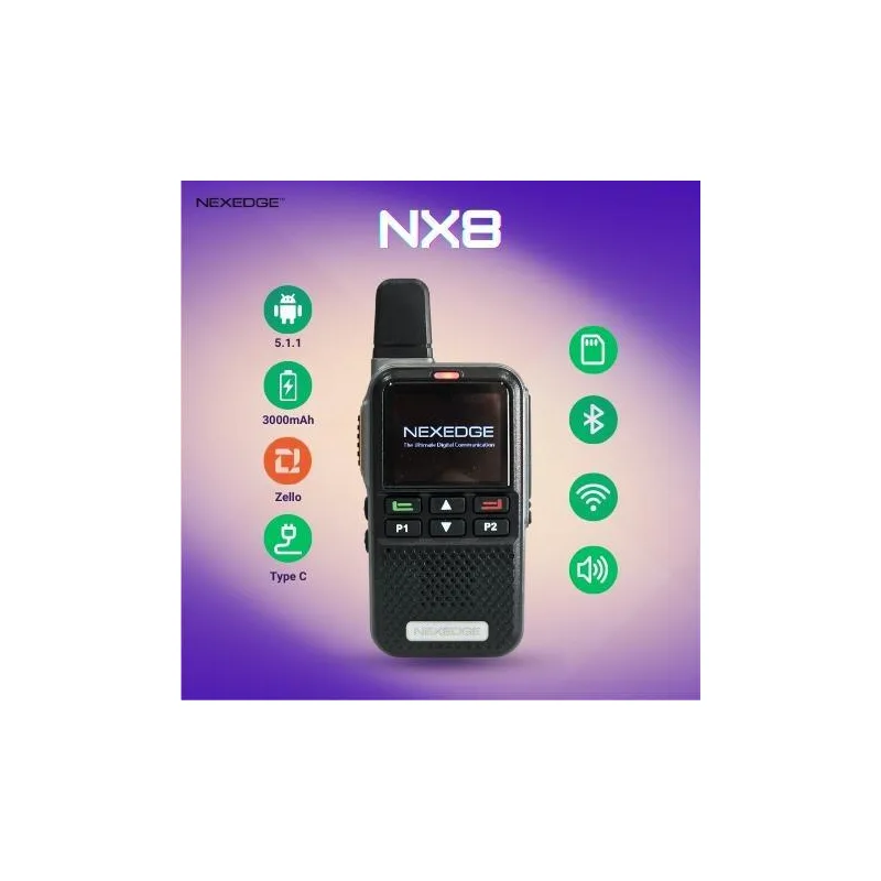 NEXEDGE NX8 Untuk NexPTT atau Zello (Dual Apps) wifi bluetooth 3000mAH 5000km talkie walkie radio malaysia bunyi Audio Wireless