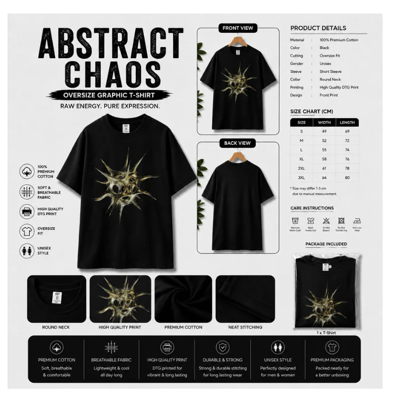 ABSTRACT CHAOS Oversize Graphic T-Shirt thumbnail 2