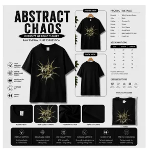 ABSTRACT CHAOS Oversize Graphic T-Shirt