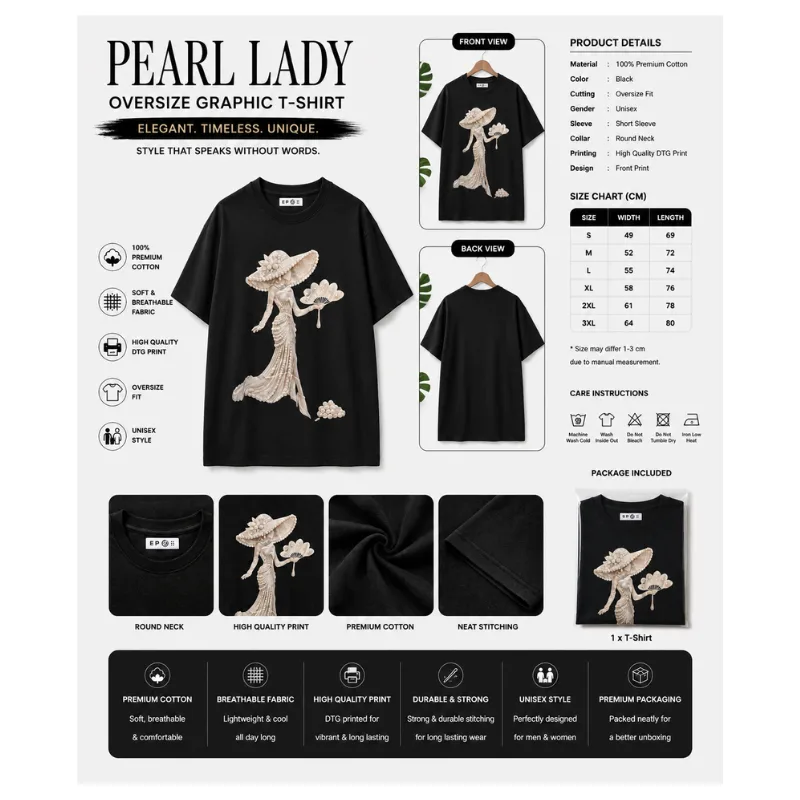 PEARL LADY Oversized Graphic T-Shirt thumbnail 2